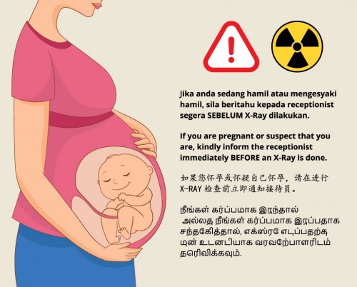 X-RAY PREGNANCY WARNING SIGN